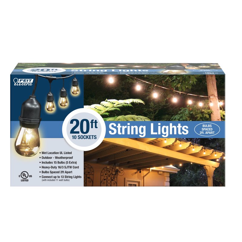 20 ft. Incandescent String Light Set with Clear Bulbs - Indoor & Holiday Decor