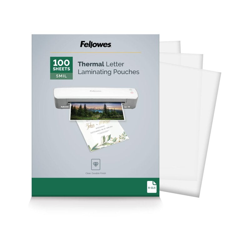 Letter Size Thermal Laminating Pouches - Clear 5 Mil, 100 Pack