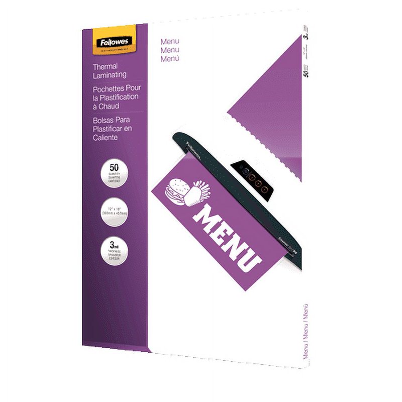 Laminating Pouches - Glossy Menu Protectors, 3 Mil, 50-Pack