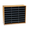 Literature Organizer with 24 Letter Compartments - Wooden Desk File Holder
