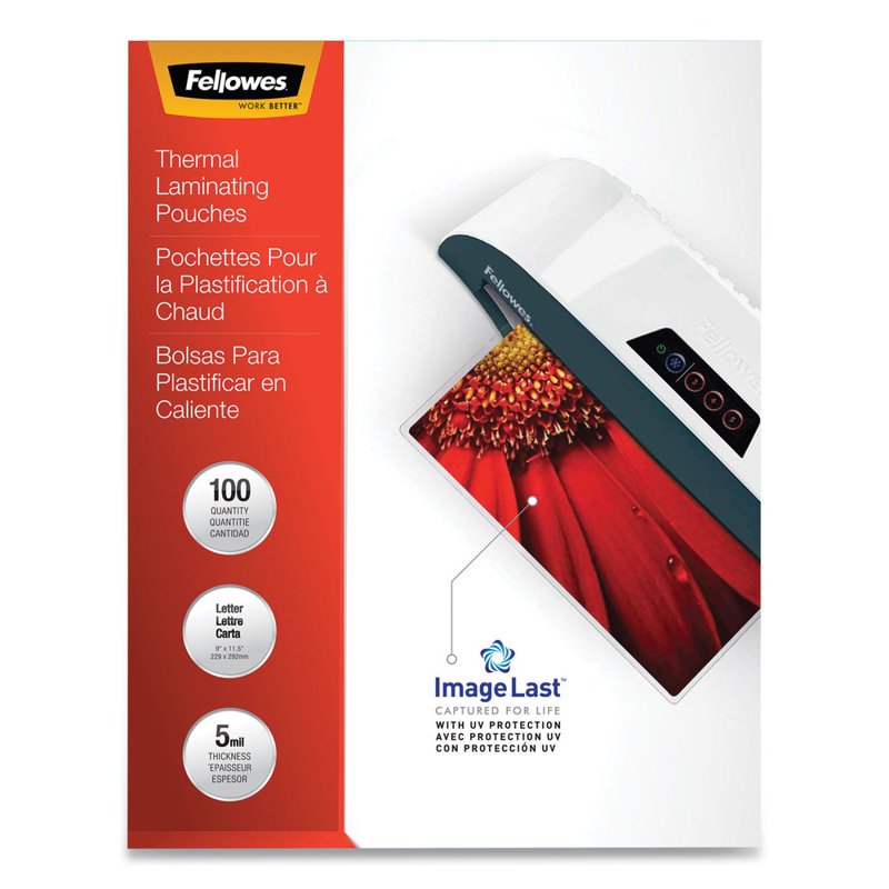 Laminating Pouches 5 Mil Letter Size 100 Pack Jam-Free UV Protection