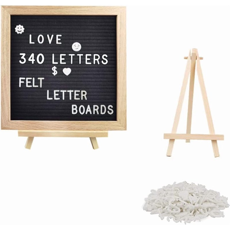 Felt Letter Board 9.84x9.84 Inch with 340 Letters & Symbols for Home & Classroom