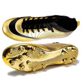 Men's Soccer Cleats High-Top Ankle Support, Gold Sole Football Boots