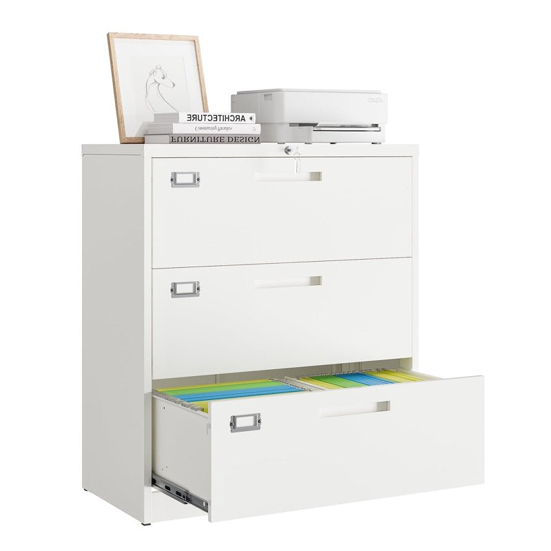 Lockable Metal Lateral File Cabinets with 3-5 Drawers for Office Organization
