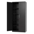 Tall Metal Storage Cabinet with Adjustable Shelves - Locking Steel File Cabinet for Home & Office