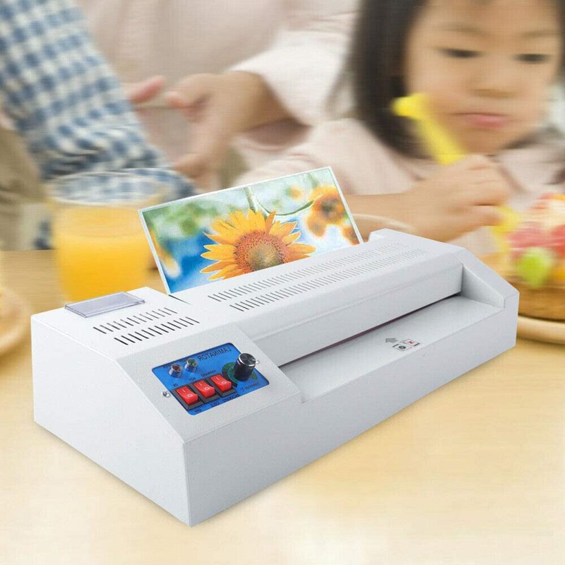 Hot & Cold Laminator Machine with 4 Rollers for A3 A4 Sheets - Home & Office Use
