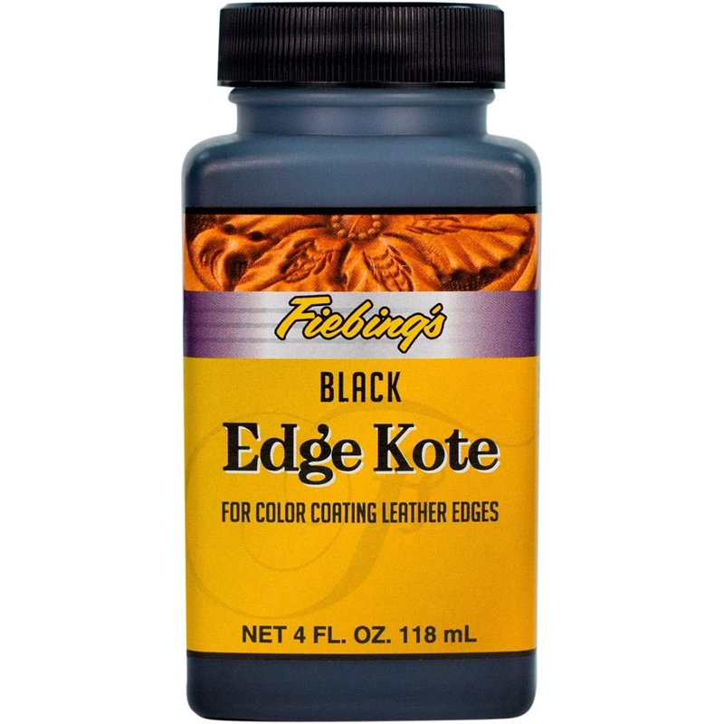 Leather Edge Coating - Water-Resistant Fiebing's Edge Kote 4 Oz. - Black