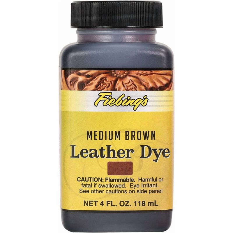 Leather Dye Medium Brown - Alcohol-Based, Permanent Leather Color for Shoes, Belts & Furniture