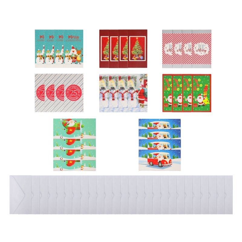 Christmas Gift Card & Cash Holder Set - Glitter & Foil, 32 Count