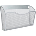 Wall Mount Hanging File Organizer with Mesh Pocket for Office & Home Storage