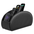 TV Remote Control Holder Organizer with 5 Compartments - PU Leather Desktop Storage Caddy