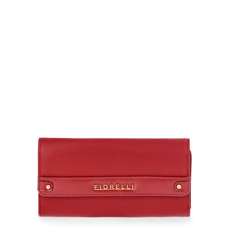 Double Sided Clutch Wallet for Women - Stylish Faux Leather with Gold Hardware
