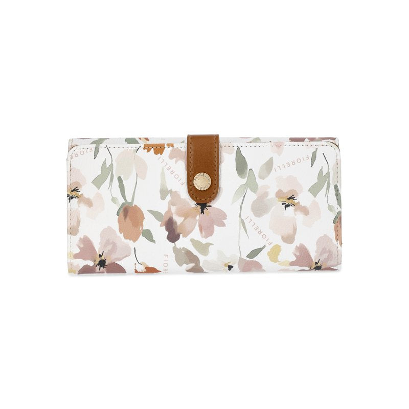 Women's Faux Leather Floral Wallet with Card Slots & Zipper Pocket