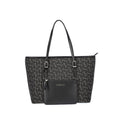 Women's Savannah Tote Bag with Detachable Pouch - Black Jacquard