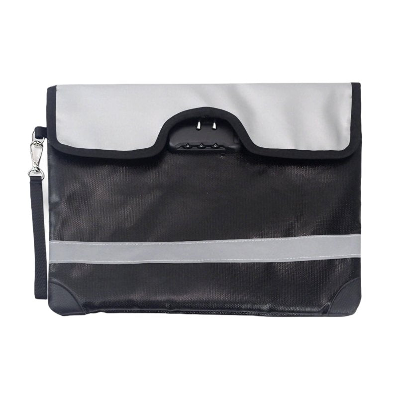 Fireproof Waterproof Document Bag with Lock 13.8x10.2in - Heat Resistant Safe for Travel & Home