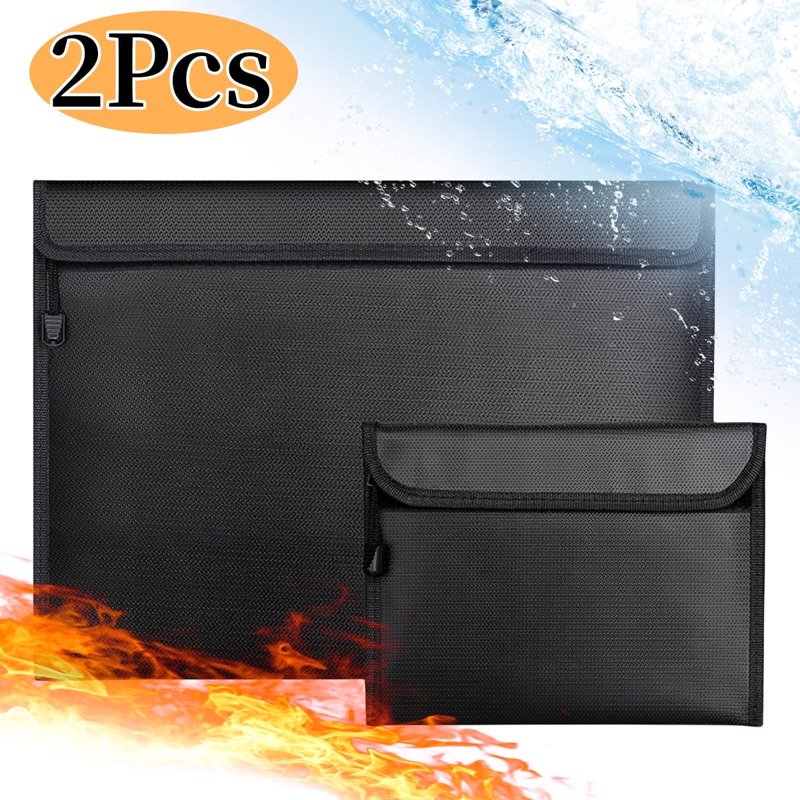 Fireproof Document & Money Bag Set - Heat & Water Resistant Safeguard