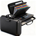 Fireproof Document Box with Lock & Accordion File Organizer - Portable Safe Storage