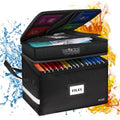 Fireproof Water-Resistant Document Storage Box with Lock and Multi-Pockets