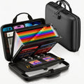 Fireproof Document Safe Box with Lock and Accordion Organizer - Black