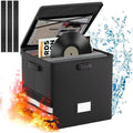 Fireproof Document Safe Box with Lock - Collapsible Water-Resistant File Organizer