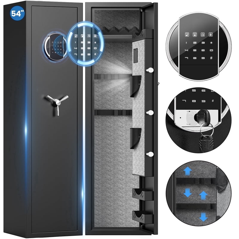 Large Digital Gun Safe with Adjustable Rack and Secure Locking System