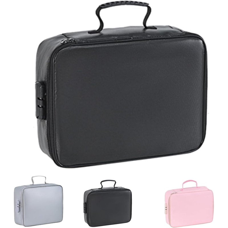Fireproof Waterproof Document Safe Box with Lock - Portable Home Travel Security Storage