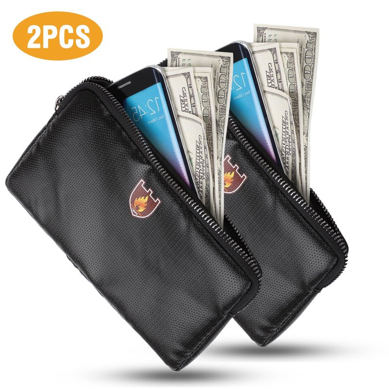 Fireproof Waterproof Document Bag for Cash, Passports & Valuables - 8.2x4.7 Inches