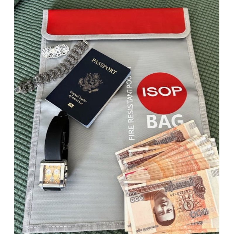 Fireproof Waterproof Document Bag 15x11 Inch Fire Resistant Money Safe Pouch