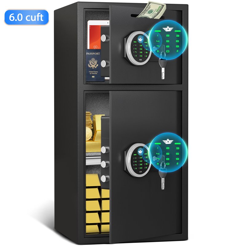 Heavy Duty Fireproof Safe Box 6.0 Cu Ft with Dual Alarm & Deposit Slot