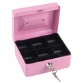 Mini Fireproof Waterproof Lock Safe with Key Lock and 6 Compartments - Pink