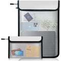 Fireproof Waterproof Document Bag - 2000℉ Safe & Water-Resistant with Reflective Strips, 2 Sizes for Passports, Cash, Files