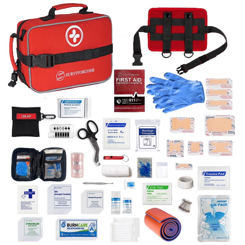 Comprehensive First Aid Kit Emergency Medical Supplies 250 Pieces for Car, Home, Camping, and Travel