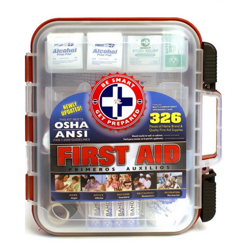 First Aid Kit with Hard Case 326 Pieces for Emergency & Home Use