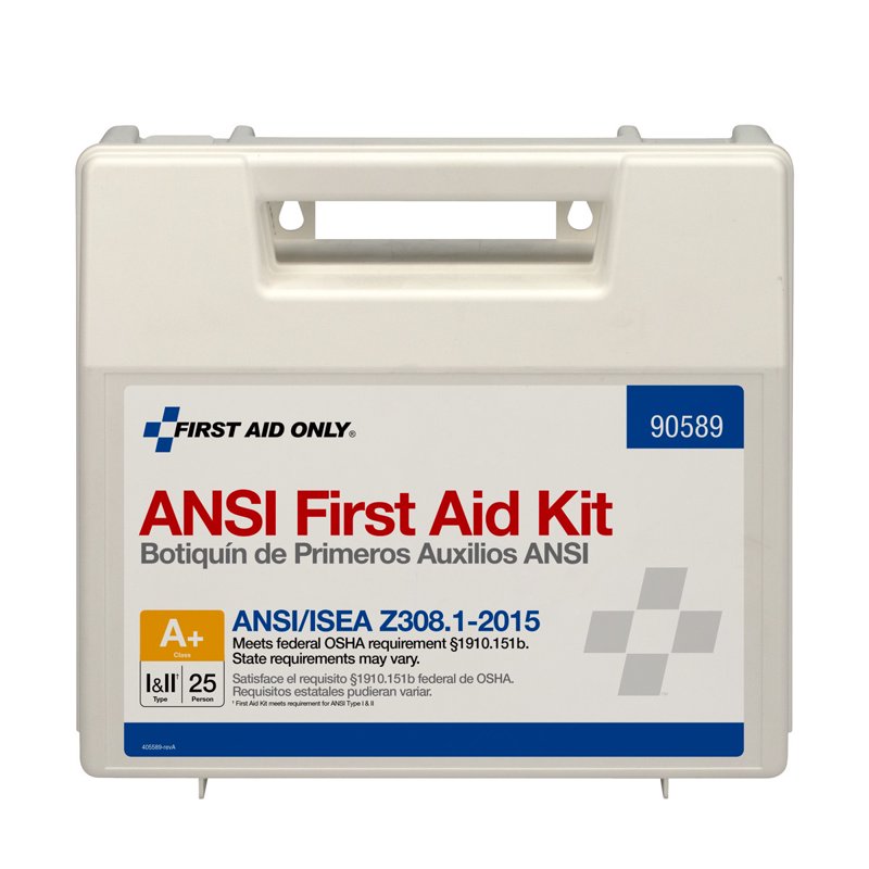 25 Person ANSI A+ First Aid Kit with Waterproof Case - OSHA Compliant