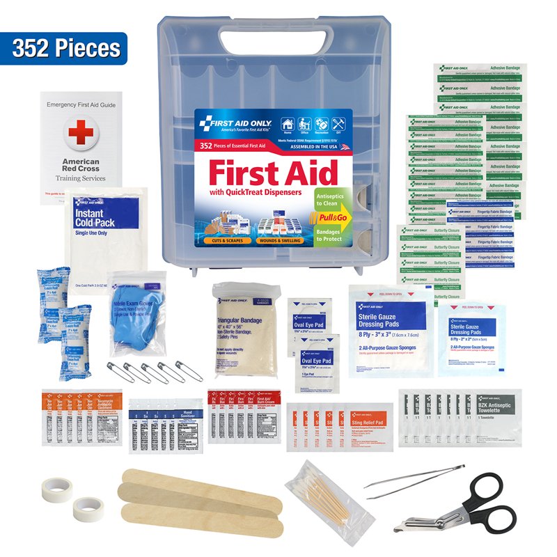 352-Piece Emergency First Aid Kit with Dispenser for Home, Work & Travel