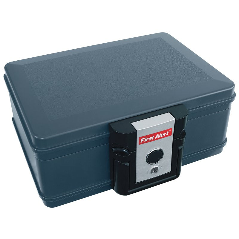 First Alert 0.17 Cu Ft Gray Fire-Resistant Safe with Key Lock