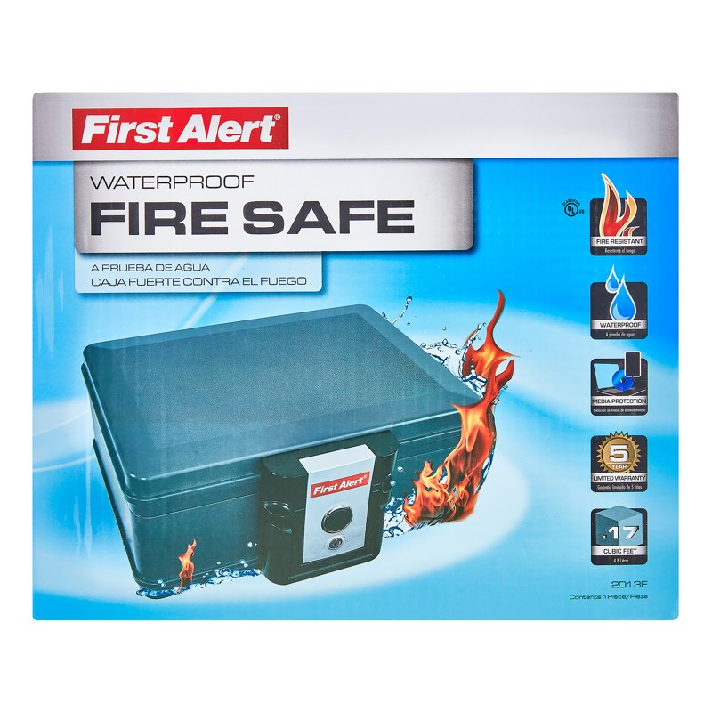 Water and Fireproof File Chest Safe 0.17 Cu Ft - Fire & Water Resistant Security Box
