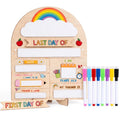 Last Day of School Sign with Markers - Reusable Wooden Photo Prop for Preschool & Kindergarten