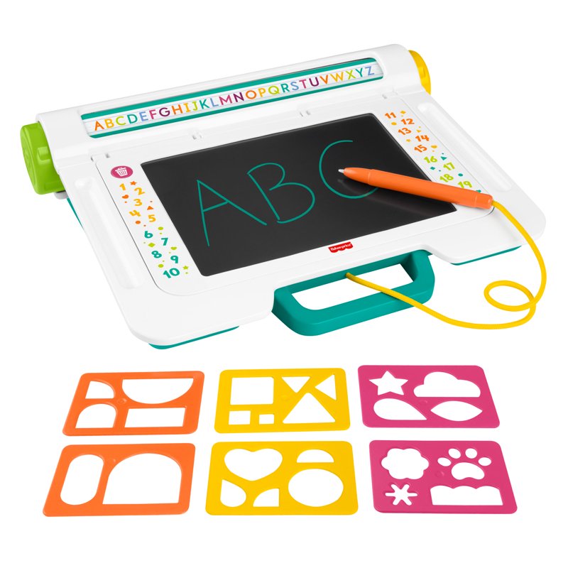 Kids Drawing Tablet with Stencils & Erasable LCD Screen - Mess-Free Art Desk