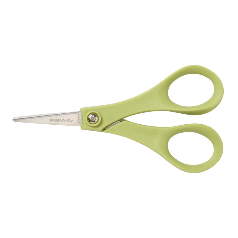 5-Inch General Purpose Craft & Office Scissors - Sharp Stainless Steel Blades, Green Handle