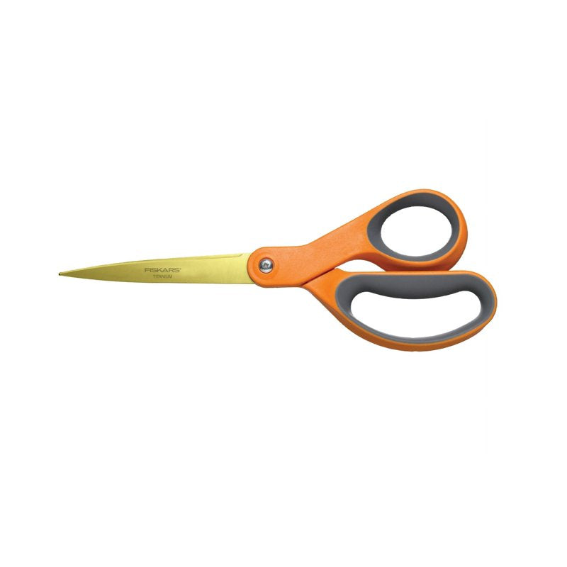 8-Inch Titanium Coated Straight Scissors with Soft Grip Handle - Durable & Sharp
