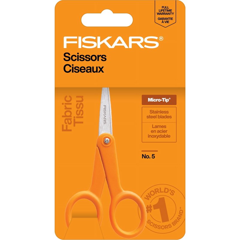 Micro-Tip Scissors 5 Inch Precision Cutting with Orange Handle - Pack Options