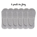 Fit In Clouds Grey No-Show Women’s Socks 6-Pack Size 8-11 – Low Cut Liner