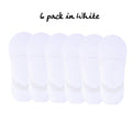 White 6 Pack Womens No-Show Cotton Liner Socks, Size 8-11