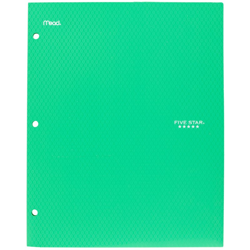 2-Pocket Plastic Folder with Tabs and Reinforced Spine for School and Office Use