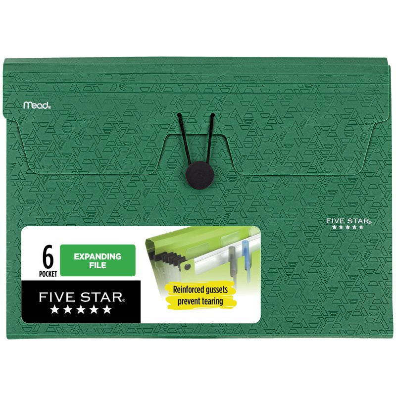 6-Pocket Expanding File Organizer - 12x9.14 Forest Green Office Storage