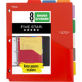 8-Pack Durable Plastic Binder Dividers with Pocket - Write-On/Wipe-Off Tabs