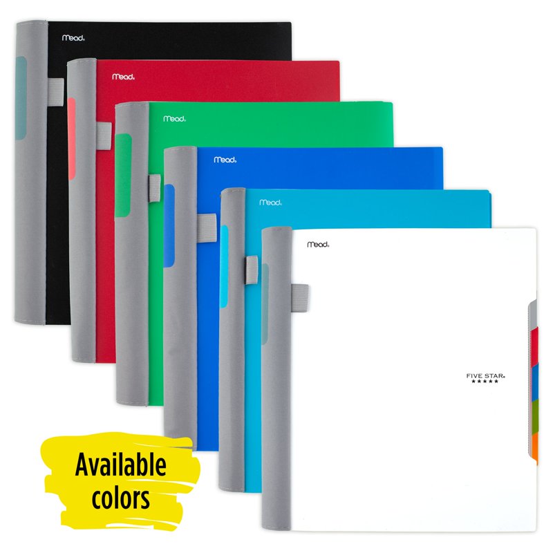 5 Subject Spiral Notebook with Study App - College Ruled 8.5 x 11, 3 Pack