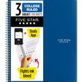 College Ruled Spiral Notebook 3-Subject 8.5 x 11 Sky Blue Durable Cover