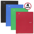 Assorted 6-Pack Pocket & Prong Folders, 9-5/16 x 11-5/8 Inches, Durable Plastic